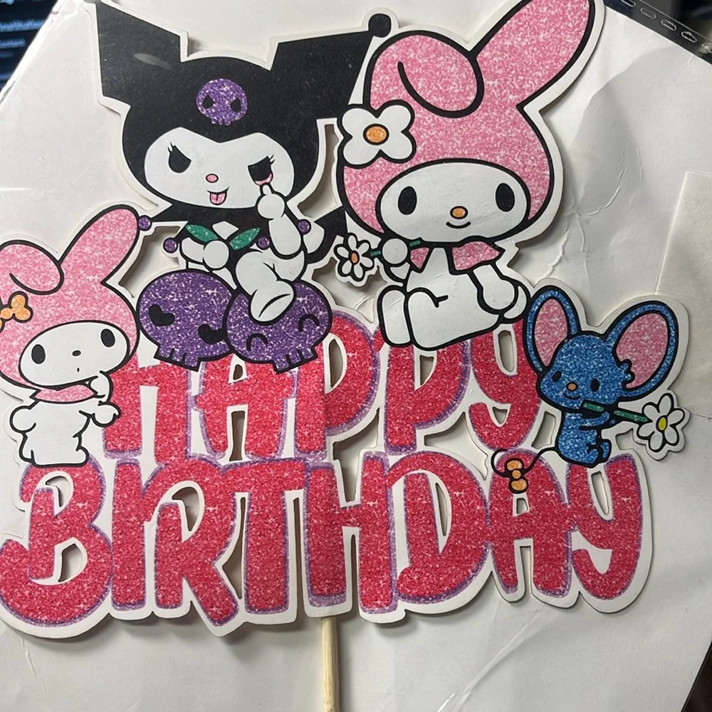5for$10 Sanrio Characters Kuromi And Melody Birthday Cake Topper NWT